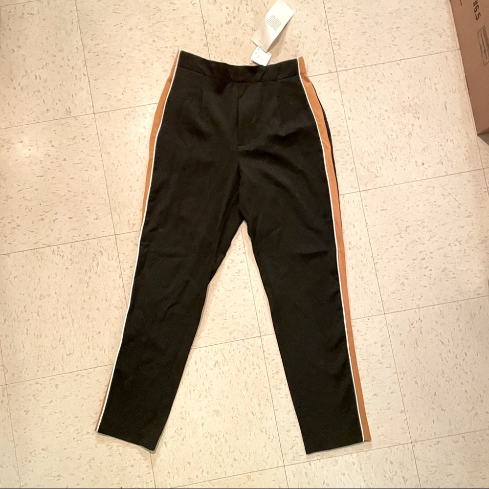 Zara TRF rust piped lined Trousers